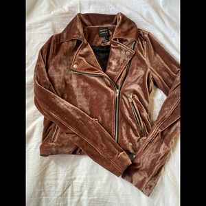 Med Forever 21 Velour Biker Jacket